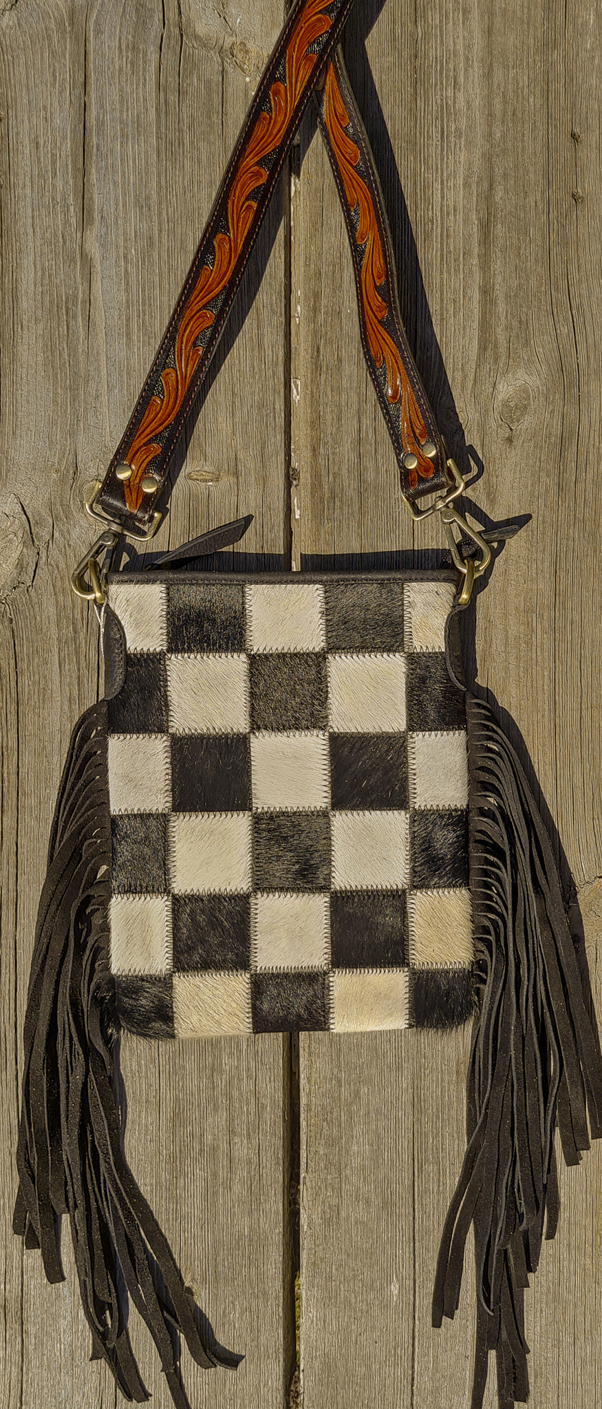 Check It Fringe Purse in Black