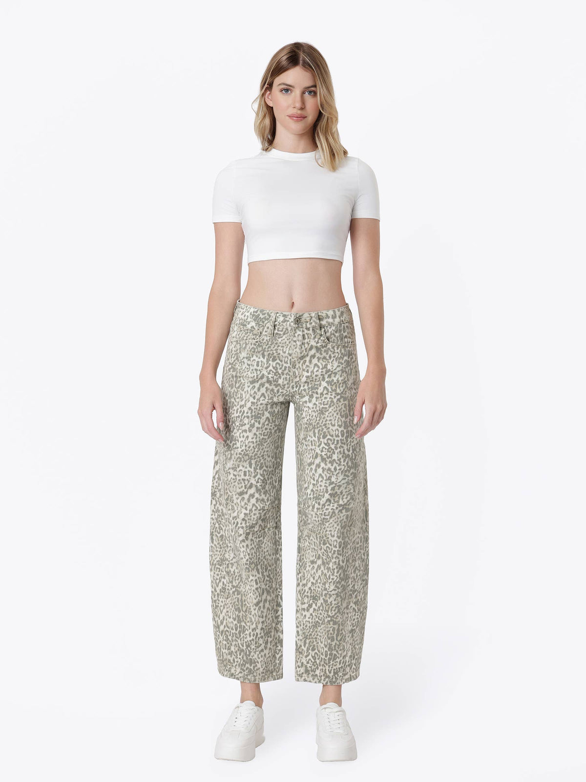 The Kate Leopard Barrel Jeans
