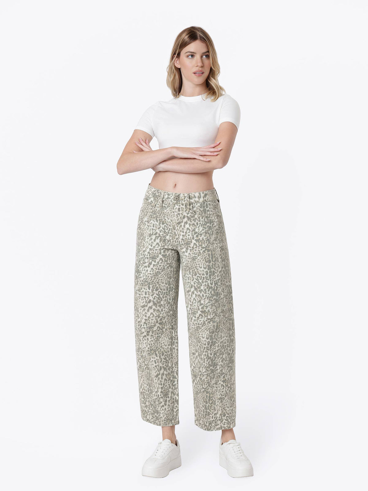 The Kate Leopard Barrel Jeans
