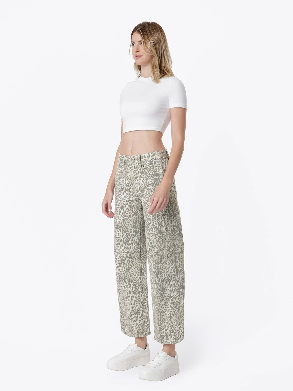The Kate Leopard Barrel Jeans