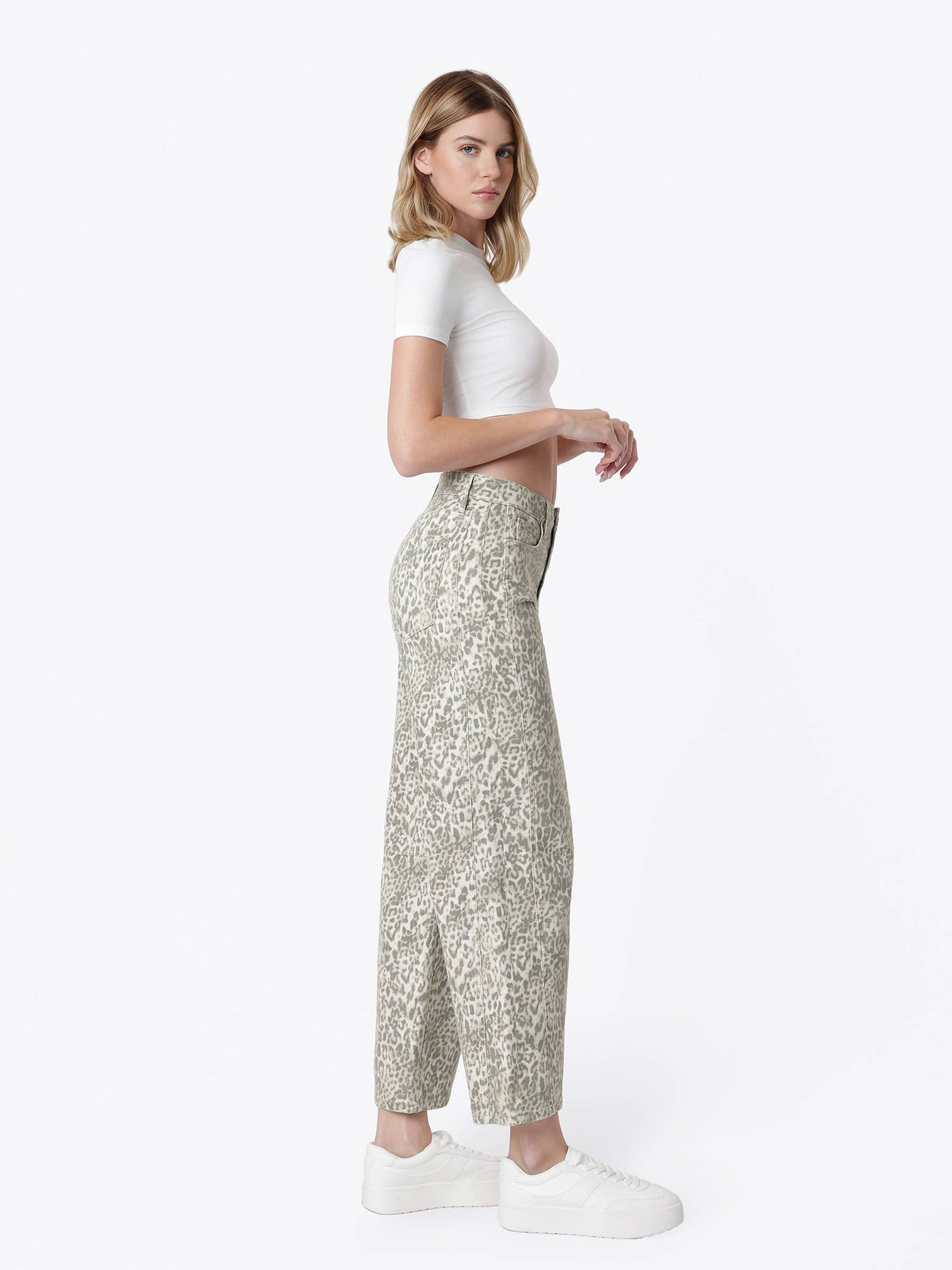 The Kate Leopard Barrel Jeans